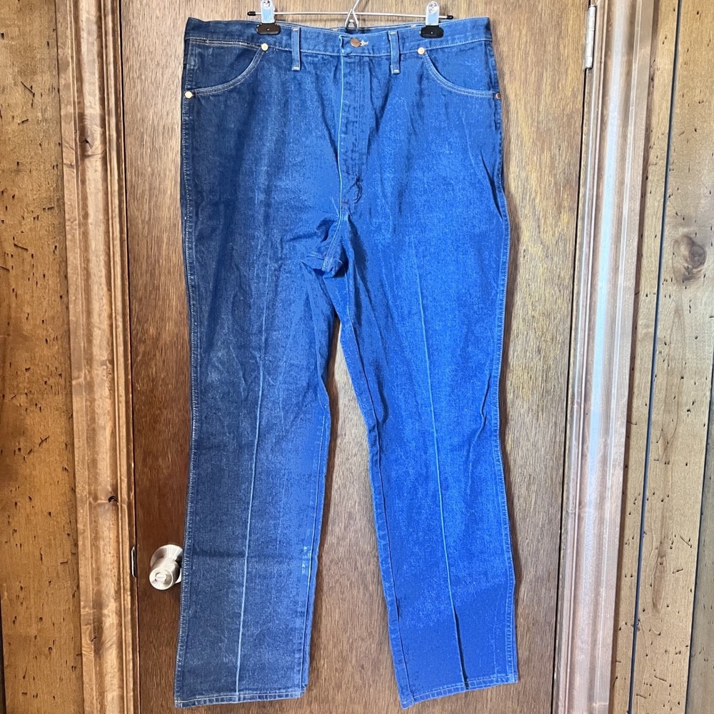 WRANGLER/936DCN-Mens 5 Pocket Blue Jeans Size 42x34